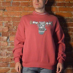 Vintage Pink Cat & Bird Grandma Sweatshirt